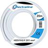Electraline 10964 H05VVH2-F Cavo, Sezione 2x1 mm, Lunghezza 20 m, Bianco