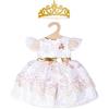 Heless Vestito da Principessa per Bambole, in Fiore di ciliegio con Corona Dorata, 35-45 cm, Multicolore 2132