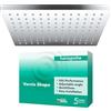 hansgrohe Vernis Shape - Soffione doccia, Doccia a pioggia quadrato (230 x 170 mm) con 1 getto per montaggio a parete/soffitto, con funzione anticalcare, cromo, 26281000