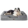 Bedsure Letto per Cani Grande 106x80x16.5 cm - Divano Taglia Grande in Uovo Foam, Colore Grigio, Cuscino Sfoderabile e Lavabile