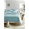De Witte Lietaer Olivia - Parure da letto in raso di cotone pettinato, 240 x 220 cm, con 2 federe, colore: Turchese/Sea Angel, colore: Turchese