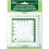 Clover Ruler & Needle Gauge Swatch-Righello e Calibro ago, Plastica Pet, Assortiti, 10 cm