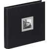 walther design Album Fotografico Nero 26 x 26 cm Lino con Ritaglio di Copertina, Bianco e Nero FA-209-B