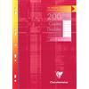 Clairefontaine 4715C - Cartellina perforata a doppia copia, formato A4, 21 x 29,7 cm, 200 pagine a righe con margine, carta bianca da 90 g, custodia riutilizzabile