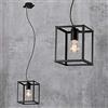 BRILONER Lampada a sospensione, 1 paralume, lampadadario retrò/vintage, acciaio nero, 1x E27, max. 40 Watt, 170x170x1200 mm (lunghezza x larghezza x H) W, 1 punto luce