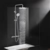 Rainsworth Colonna Doccia con Miscelatore Termostatico, 25cm rotondo soffione doccia, doccia a mano 3 Funzione Doccetta, 92-126 cm Altezza Regolabile Grifo Ducha, Cromo