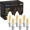 Blewandy Lampadina LED E14 Dimmerabile, Lampadine LED Candela, 4W Equivalenti a 40W Incandescenza Lampadina, 400Lm Luce Bianca Calda 2700K Filamento Lampade, 6 Pezzi