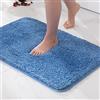 MIULEE 1 Pezzo Tappeto in Microfibra 4 CM Lungo Anti-scivolo Assorbimento dell'acqua Morbido Tappetino da Bagno per Porte d'ingresso Corridoio Doccia Soggiorno 40X60 CM Blu