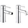 GroheGROHE Essence New Miscelatore Monocomando per Bidet, Cromo 32935001 & GROHE Essence New Miscelatore per Lavabo, con Astina a Saltarello, Cromo 23589001