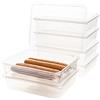 QILZO® 6 Contenitori per affettati Portasalsiccia Salsiccia, conservazione del formaggio Contenitore ermetico impilabile Organizer frigo per salsicce Conservazione degli alimenti 22x17x5cm