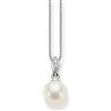 THOMAS SABO Collana da donna con ciondolo in argento 925 perla bianca taglio ovale zirconi 42 cm - SCKE150060, 38cm, Argento sterling, Perla Zirconia cubica