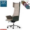 Elleci Office Maxima Plus Poltrona direzionale movimento sincronizzato multiblock reg. laterale base alluminio in Lana vergine Class 1 IM