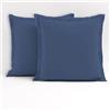 Home Linge Passion Set di 2 federe in 100% cotone, blu indaco orientale, 63 x 63 cm
