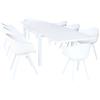 MIlani Home JERRI - set tavolo in alluminio cm 135/270 x 90 x 75 h con 8 poltrone Jessie