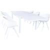 MIlani Home JERRI - set tavolo in alluminio cm 135/270 x 90 x 75 h con 6 poltrone Jessie