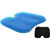 VAIYNWOM Cuscino per Sedie in Gel, Traspirante a Nido d'ape Cuscino Gel Antidecubito per Sedia a Rotelle Casa Ufficio Auto, con Rivestimento in Tessuto Antiscivolo, 43 x 36 x 4 cm