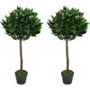 Leaf Design UK - Coppia di palline artificiali da topiaria, colore verde, 90 cm