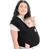 KeaBabies Baby Wrap Carrier - Tutto in 1 Original Baby Carrier Fascia da Neonato a Bambino, Facile da Indossare, Legatura Senza Mani, Leggero, Impacchi per Bambini Traspiranti (Trendy Black)