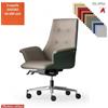 Elleci Office Maxima Plus Poltrona semi direzionale movimento sincronizzato multiblock reg. laterale base alluminio ecopelle GAZEBO Class 1IM