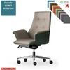 Elleci Office Maxima Plus Poltrona semi direzionale movimento sincronizzato multiblock reg. laterale base alluminio ecopelle SECRET class 1 IM