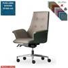 Elleci Office Maxima Plus Poltrona direzionale movimento sincronizzato multiblock reg. laterale base alluminio in Lana vergine Class 1 IM