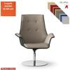 Elleci Office Maxima Plus Poltrona semi-direzionale girevole, base disco Ø600 in acciaio inox ecopelle GAZEBO Class 1IM