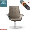 Elleci Office Maxima Plus Poltrona semi-direzionale girevole base disco Ø600 in acciaio inox ecopelle SECRET class 1 IM