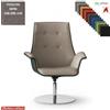 Elleci Office Maxima Poltrona semi-direzionale girevole base disco Ø600 in acciaio inox TESSUTO MINI class 1 IM