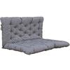 AMBIENTE HOME Ambientehome Cuscino per pallet con schienale seduta/120 x 80, schienale 120 x 60 cm, grigio chiaro