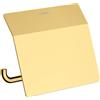 hansgrohe AddStoris - Portarotolo con coperchio, portarotolo per montaggio a parete, porta carta igienica, fissaggio nascosto, accessori bagno, oro lucido, 41753990