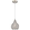 Westinghouse Lighting 61037 - Lampada a sospensione da interno a una luce, finitura in nichel spazzolato con paralume in gioielli di cristallo