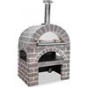 AgriEuro TOP-LINE AgriEuro Pulcinella STONE - Forno a legna per pizza da esterno Grigio da 80X60 - 4 pizze