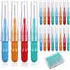 Patelai Spazzolini Interdentali Scovolini Dentali per Stuzzicadenti Spazzolini da Denti con Testina di Filo Interdentale con Scatola Apparecchio per Igiene Pulizia Orale, Rosso, Blu, Verde, Arancione (20)