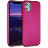 kwmobile Custodia Compatibile con Apple iPhone 11 Cover - Back Case Morbida - Protezione in Silicone TPU Effetto Metallizzato rosa metallizzato