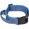 Julius-K9 Collare K9 serie Color & Grey con manico richiudibile, chiusura di sicurezza ed adesivi intercambiabili, 40 mm x 47-67 cm, blu-grigio