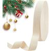 NBEADS 50m/ Rotolo 30mm Nastri di Cotone, Fettucce In Cotone A Spina di Pesce Corde Piatte In Cotone A Spina di Pesce Nastro Regalo per Cucito A Maglia Artigianato Fai-Da-Te, Spessore 0.5mm