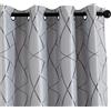 GIRASOLE HOME® Coppia Tende Grigie Semi Oscuranti Fantasia Geometrica Argentata Tenda Isolante per Soggiorno Camera Ufficio Balcone Porta 2 Pannelli con Occhielli (Grigio e Argento, 140x280cm)
