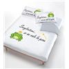 Italian Bed Linen Digital Parure Copripiumino, 100% Cotone, Multicolore (703 Svegliatemi), Singolo