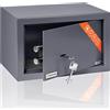 Brihard Home cassaforte con chiave - 20x31x20cm sicurezza in casa - Cassetta di sicurezza rinforzata per casa - Finitura esterna antigraffio grigio titanio, 11L