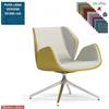 Elleci Office Haiku Poltrona semi-direzionale girevole base alluminio piramidale a 4 gambe Lana vergine Class 1 IM