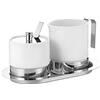 Esmeyer Adam - Set per Zucchero e Schiuma Latte da 5 Pezzi Adam, in Porcellana Bianca e Acciaio Inox, Set Composto da: Lattiera per Schiuma Latte 0,25 Litri,