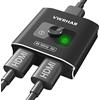 VWRHar Switch HDMI 4K@60Hz HDR, Sdoppiatore HDMI Alluminio Switch Bidirezionale 2 in 1 out o 1 in 2 out, Supporta HDCP 2.2 4K 3D e 1080P, Splitter Per TV,Fire Stick,Decoder DVB-T2, PS5/4/3,SKYQ Xbox