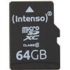 Intenso Scheda di memoria MicroSDXC da 64 GB, Class 10 (con Adattatore SD), Nero