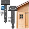 KOTARBAU® Cerniera per Cancello T 200 mm (7,87 in) 2pz rivestite in polvere serratura cancelletto chiusura porta portile persiane perno cardine