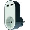 as - Schwabe Adattatore di ricarica USB Flash - Caricatore con 2 porte USB 5 V/2400 mA e presa con contatto di protezione - Adattatore con maggiore protezione da contatto - Multipresa IP20, 18211