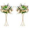 NUPTIO Alzata Fiori Oro Matrimonio: 2 Pezzi 50cm Alto Vaso Tromba Centrotavola Vasi Altezze Metallo Supporto Portafiori per Matrimoni Tavol Festa Compleanno Cerimonia