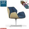 Elleci Office Haiku Wood Poltrona semi-direzionale girevole base 4 razze alluminio Lana vergine Class 1 IM
