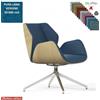 Elleci Office Haiku Wood Poltrona semi-direzionale girevole base alluminio piramidale a 4 gambe Lana vergine Class 1 IM