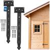 KOTARBAU® Set di 2 Cerniere per Cancello Cerniera 350 mm - Polvere Rivestita - Porte in Legno per Cancelletto Giardino Legno