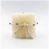 Bonamaison, Candela a forma di asciugamano con corda in rilievo per malocchio, Crema, Small Size